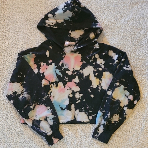 Blue Blush Tops - Blue Blush Los Angeles tie dye cropped hoodie
